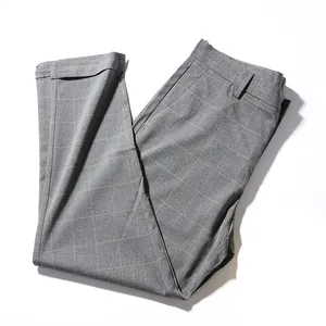 Men Plaid Chinos Dress with Pockets Promotional Latest Design Pants Plus Size Breathable Casual Men Trousers