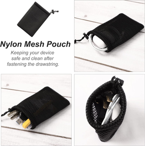 Túi lưới nilon có dây rút, túi đựng đồ nhỏ, túi dây rút 5 x 3.5 inch, dùng đựng đồ nhỏ, sạc MP3, tai nghe, chìa khóa - Product Image 6