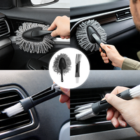Kit d'équipement de nettoyage automobile : Perche télescopique de 3,6 m pour brosse à eau, outils de detailing auto, brosse pour jantes, brosse pour aérations intérieures, tampon de cirage
