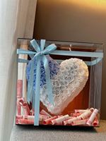 Boîte ronde en miroir avec fleurs fraîches conservées en acrylique pour boîte cadeau de demande en mariage, boîte cadeau de confession pour petite amie, boîte à roses, fête des mères