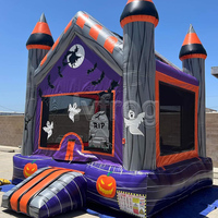 Maison gonflable de rebond de château plein d'entrain de cavalier de citrouille d'Halloween commerciale avec le toboggan pour la vente de terrain de jeu