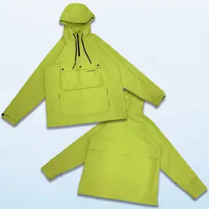 HuiLi Manufacturer Custom Spring Windbreaker Jacket Men Kangaroo pocket jacket Coat Hood Waterproof Jackets