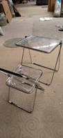 Nordique rustique acrylique clair en plastique Portable Table pliante meubles de salle à manger pour maison salle de bain entrée appartement fait en métal
