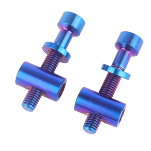 Tuerca y Arandela <span class=keywords><strong>de</strong></span> Titanio M5x30mm Personalizadas <span class=keywords><strong>de</strong></span> Alta Calidad en Negro, Dorado, Arcoíris y Azul Quemado para Poste <span class=keywords><strong>de</strong></span> Sillín <span class=keywords><strong>de</strong></span> Bicicleta - Product Image 5