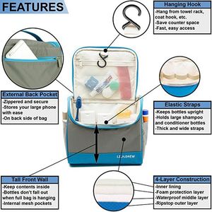Free Sample Multi-functional <b>Travel</b> <b>Toiletry</b> <b>Bag</b> Waterproof Makeup <b>Bag</b> Portable Makeup Cosmetic <b>Bag</b> for Women - Product Image 6