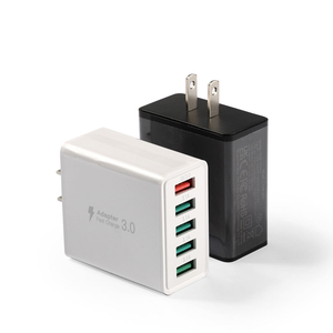 Caricatore rapido da 50W, <span class=keywords><strong>stazione</strong></span> di ricarica USB 5 in 1, caricatore da parete QC3.0, adattatore di alimentazione universale da viaggio OEM/ODM per iPhone, Samsung, Android - Product Image 3