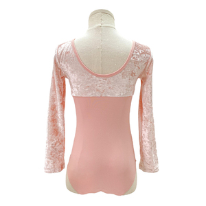 Combinaison en velours à manches longues pour femmes en gros, justaucorps personnalisés pour femmes, gymnastique, costume de ballet pour filles - Product Image 2
