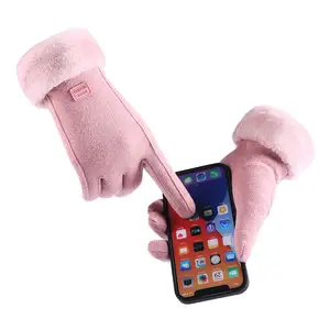 Großhandel modische rutschfeste Touchscreen-Handschuhe Schlussverkauf Herbst Damen individuelles Logo Samt Outdoor Winterhandschuhe zu günstigem Preis