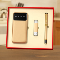 Ensemble Cadeau Personnalisé en Cuir PU avec Batterie Externe, Stylo et Clé USB Gravée – Idéal pour Événements d'Entreprise