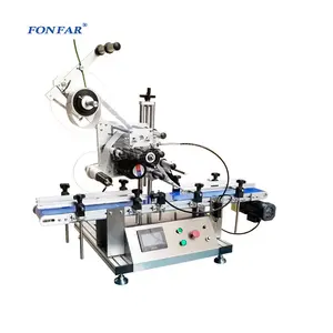 Máquina de etiquetar garrafas quadradas, cartão de etiqueta plana totalmente automático para mesa, caixa de saco de garrafa plana, preço da máquina de etiquetas autoadesivas