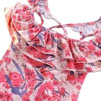 Maillots de bain pour enfants en bas âge, vente chaude, plage, petite fille, imprimé floral, volants, sans bretelles, bikini pour enfants, maillots de bain personnalisés