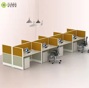 Personalizar la partición de la Oficina extrusiones de perfiles de aluminio muebles de oficina cubículo estación 8 persona estación de trabajo