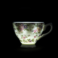 5 pièces théière rouge de petite taille motif anglais tasse à thé et soucoupe ensemble pour 2 personnes