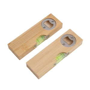 Abridor de Botellas de Bambú Moderno Multifuncional 2 en 1 con Nivel de Burbuja de Madera, Regalo para el Día del Padre con Nivelador - Product Image 1