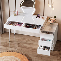 Bureau blanc Tribesigns avec tiroirs, bureau d'ordinateur moderne pour la maison, bureau de maquillage réversible
