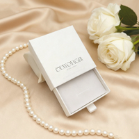 Boîte cadeau en carton personnalisée avec logo pour emballage de bijoux, collier, boucles d'oreilles, boîte à tiroir coulissant avec éponge