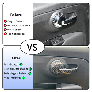 <span class=keywords><strong>Copri</strong></span> Maniglie Interne per Auto in Vera Fibra di Carbonio per Fiat 500 2010-2023 - Product Image 2