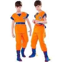 Costume de cosplay Dragon Goku, combinaison d'arts martiaux orange avec brassards bleus et rouges, tenue de carnaval d'Halloween