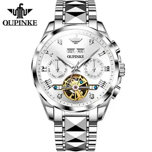Oupinke — montre-bracelet pour homme, accessoire à cadran vert, affichage calendrier, Design de luxe, produit populaires, 3186