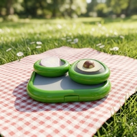 Ensemble de 3 mini-contenants de conservation alimentaire portables en plastique pour fruits et sauces