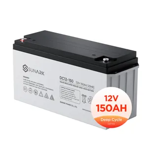 SunArk Good Quality Gel Battery 12V 150Ah AGM Deep Cycle Battery For Storage Solar Panel Produce Energy
