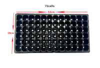 Plateau de semis standard en PVC à 72 cellules, vente en gros d'usine, plateau de pépinière réutilisable, plateau de germination pour graines de légumes et de fleurs