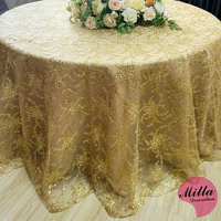 Nappe entièrement brodée Décoration de mariage d'hôtel Dentelle en maille Nappe de luxe Nappe de table à manger Housse anti-poussière en gaze