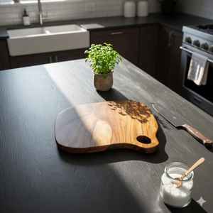 Planche à découper en bois robuste, fabriquée en bois d'acacia et en bois de manguier de qualité supérieure, garantissant une durabilité longue durée - Product Image 4