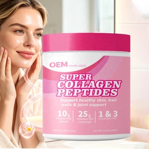 Poudre de peptides de collagène multi-sources, emballage personnalisé en usine, plusieurs designs d'étiquettes, options bouteille + boîte et MOQ flexible - Product Image 1