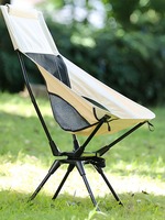 Fauteuil lune pivotant à 360° à dossier haut, pliable et portable pour le camping, avec appui-tête épais, cadre en Oxford 600D pour les voyages en extérieur