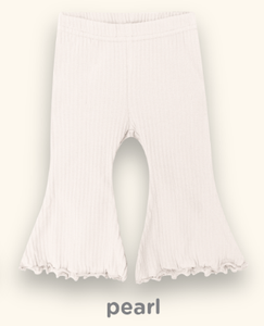 Leggings acanalados para niñas con volantes, pantalones de bebé transpirables de punto para primavera y verano - Product Image 5