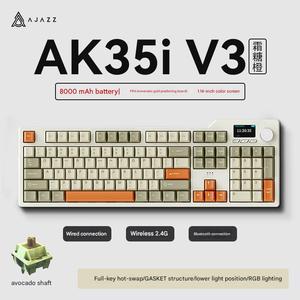 AK35i V3 <span class=keywords><strong>Keyboard</strong></span> mekanis nirkabel/berkabel, <span class=keywords><strong>Keyboard</strong></span> Gaming nirkabel 1/3 Mode <span class=keywords><strong>104</strong></span> tombol dengan layar 2.4G/BT/berkabel - Product Image 6