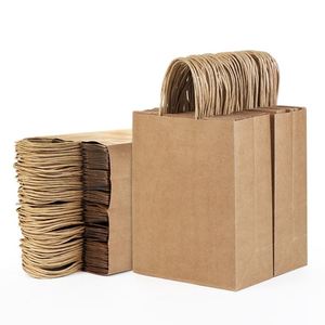 Sacs en papier kraft personnalisés avec logo imprimé, sacs de shopping en papier avec poignée - Product Image 2