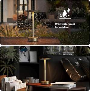 โคมไฟตั้งโต๊ะ LED ไร้สายขนาด5200มิลลิแอมป์ยูเอสบีชนิด C อลูมิเนียมตั้งโต๊ะแบบพกพาไฟหรี่สัมผัสแบบไร้สายชาร์จไฟได้ - Product Image 5