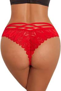 Mid-rise Sexy Hot Sale High-end Lace Women's Underwear Bow Cross Strap Women's <strong>Briefs</strong> - Product Image 2