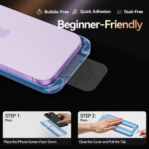 Verre anti-rayures anti-reflets 9H pour iPhone X/11/12/13/14/15/16 Pro Max Protection d'écran anti-traces de doigts Couverture complète - Product Image 2