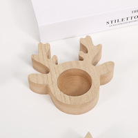 Porte-bougie de Noël en bois naturel MDF durable et écologique Wanuocraft, 4 formes, décoration d'intérieur
