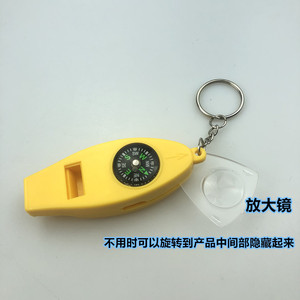 Haonan 4 In 1 Whistle With Compass Thermometer And Magnifier For Outdoor Camping Survival Gear Compact Portable ABS Material - Product Image 4