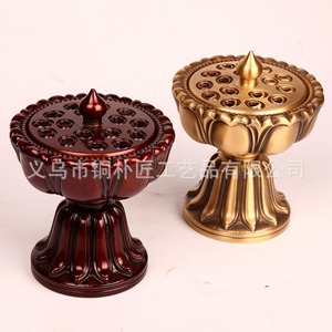 Tongpu Craftsman's Lotus <b>Lantern</b>, Lotus Zen-inspired <b>Copper</b> Incense Burner, Pure <b>Copper</b> Antique Style, Home Indoor Sandalwood - Product Image 4