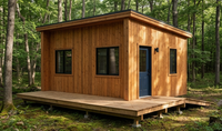 Cabane en bois contemporaine, respirante, avec panneaux sandwich, préfabriquée, mobile, moderne, portable, modulaire, petite maison préfabriquée