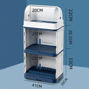 Support de cuvette à double vidange avec couvercle en plastique armoire à combinaison vaisselle bol anti-poussière support de rangement bol de vidange tenir - Product Image 1