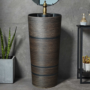 Lavabo de <span class=keywords><strong>jardin</strong></span> extérieur de style chinois rétro <span class=keywords><strong>moderne</strong></span> <span class=keywords><strong>bassin</strong></span> de colonne intégré au sol pour lavabos de salle de bain de cour - Product Image 4