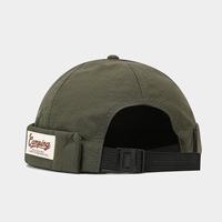 Gorra de nailon sin borde, sombrero de León de poliéster de secado rápido, sombrero de calavera con puño enrollado Retro para hombre, gorras de motorista Docker Sailor