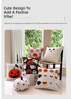 Housse de coussin décorative en polyester tufté, motif citrouille et fantôme d'Halloween, résistante à la décoloration, pour la décoration de fêtes à domicile, vente en gros