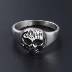 Men's <b>Titanium</b> Steel Skull <b>Ring</b> Retro Punk Style Skeleton Design Gift Jewelry SA239 - Product Image 4