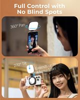 Lumière d'appoint magnétique pour téléphone avec miroir pour maquillage et selfies, idéale pour la photographie vidéo et l'utilisation en studio YouTube, luminosité réglable, éclairage portable