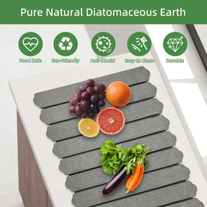 Tapis de séchage pliable en pierre, séchage rapide, en diatomite, pour vaisselle, cuisine, salle à manger, comptoir de cuisson, gris - Product Image 4