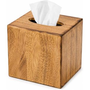 Leathervines Natural Color Rectangular Mango Wood Handcrafted Art Deco Modern Tissue Box Cover <b>Bathroom</b> Decor - Product Image 1