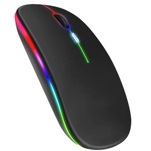 Caliente LED RGB recargable óptico Mini ratón para juegos modo <span class=keywords><strong>dual</strong></span> 2,4 GHz BT y USB delgado para accesorios de computadora - Product Image 1