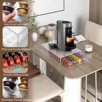 Organisateur de rangement pour dosettes de café en acrylique, support de présentation anti-poussière pour capsules de café Nespresso Vertuo